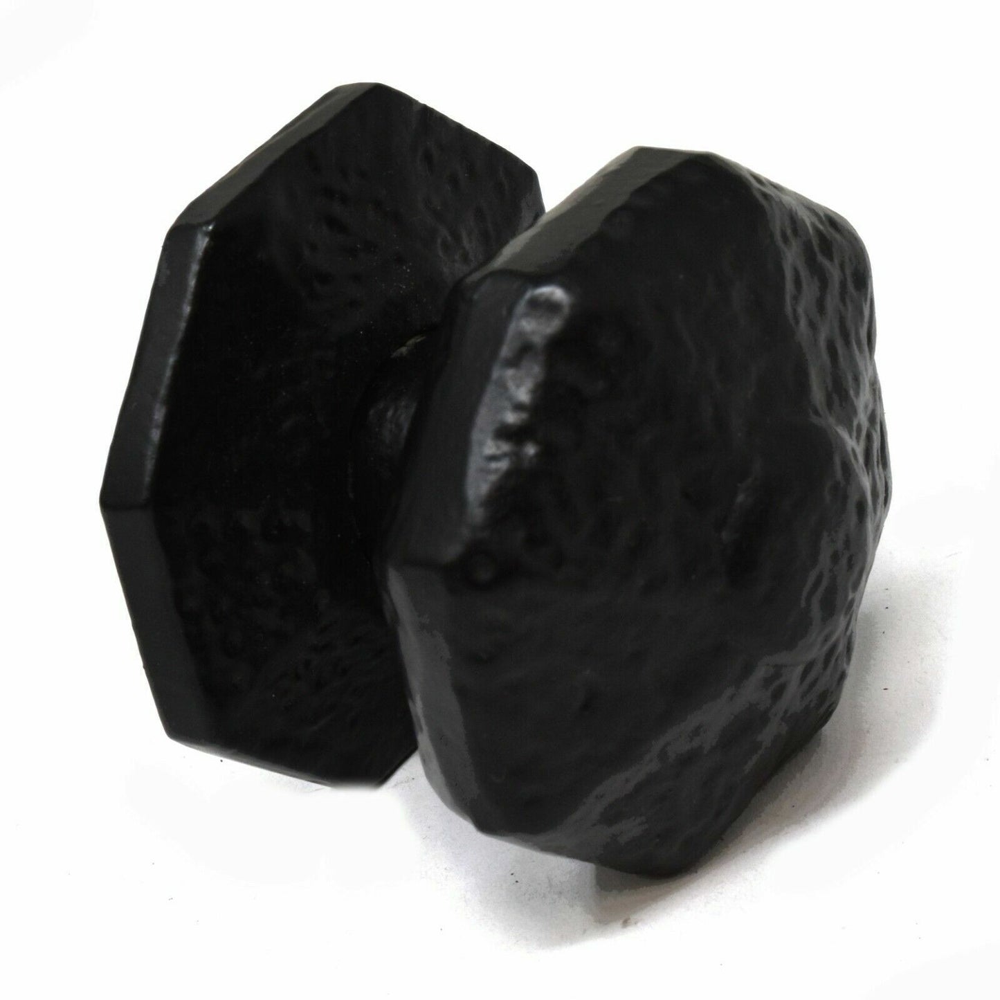 OCTAGONAL Centre Door KNOB Premium Black Antique CAST IRON Pull incl Fittings