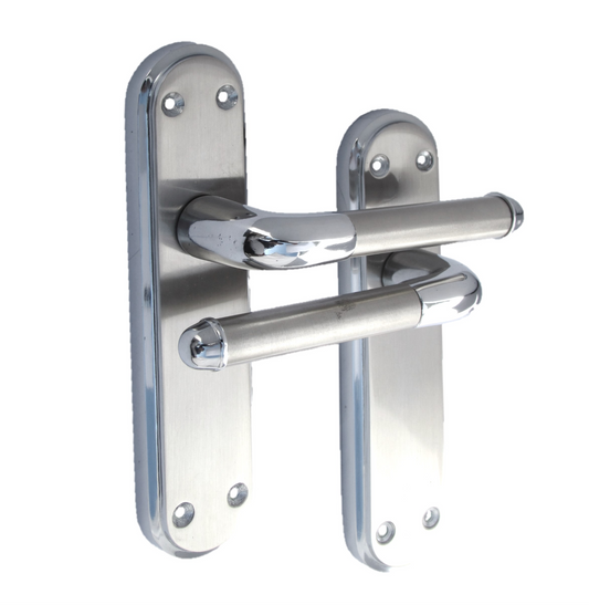 Door Handles Chrome Satin Two Tone Interior Lever Latch Marina Delux Modern D1