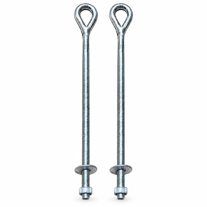 Galvanised Welded Eye Bolts with Nuts and Washers Pack of 2 product image 1