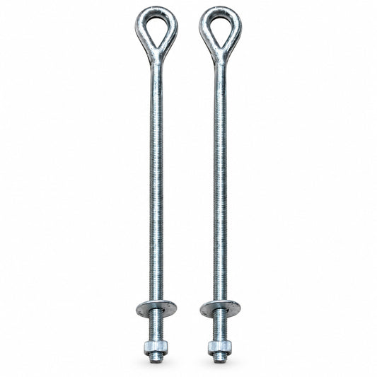 Galvanised Welded Eye Bolts with Nuts and Washers Pack of 2 product image 1