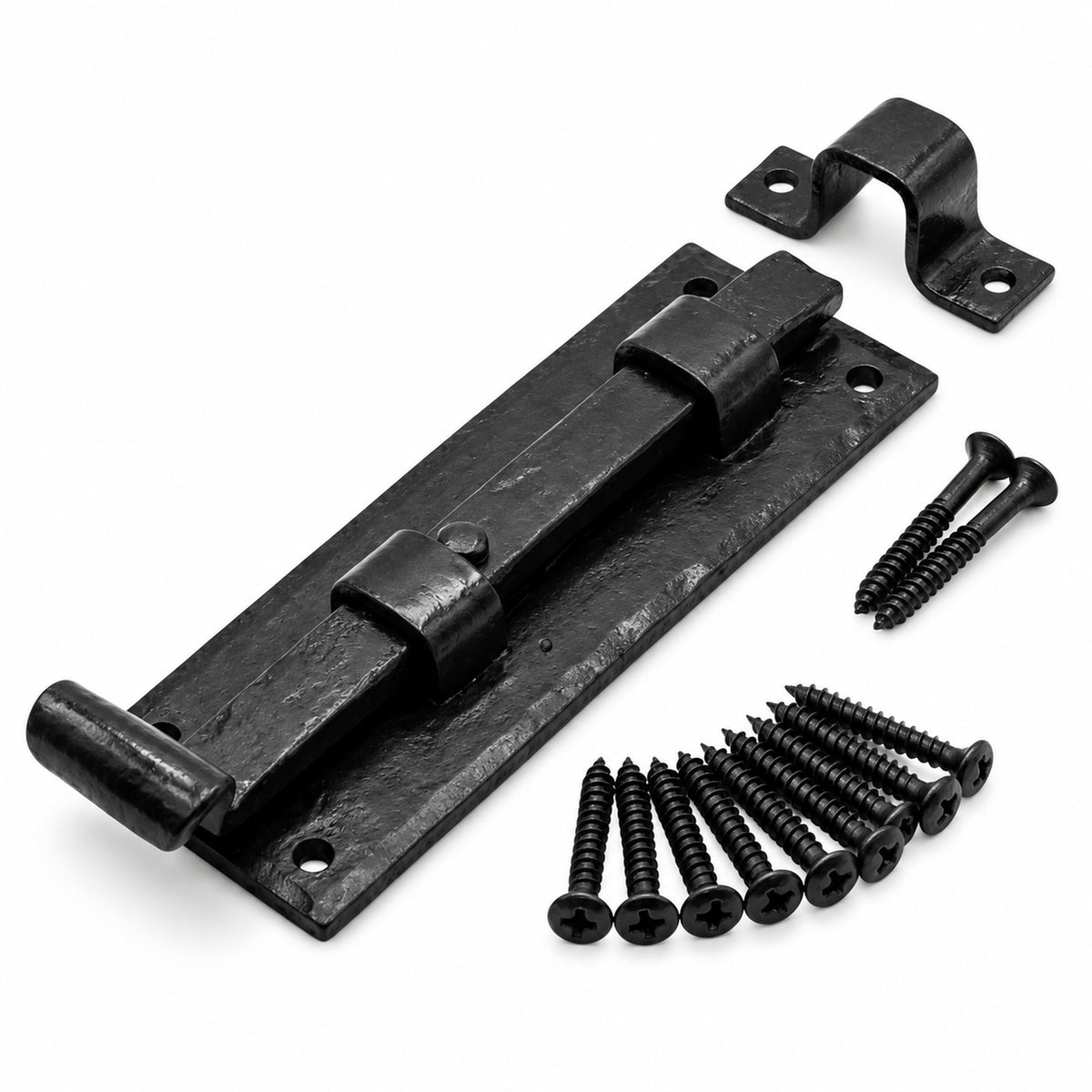 Hand Forged Fishtail Door Bolt 150mm Black Beeswax product image 1