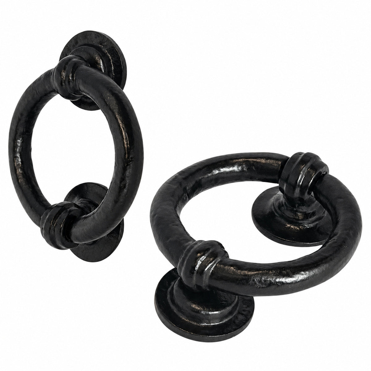 Black Antique Cast Iron Ring Door Knocker 95mm product image 1