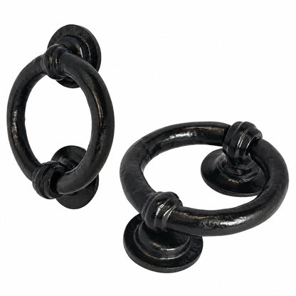 Black Antique Cast Iron Ring Door Knocker 95mm product image 1