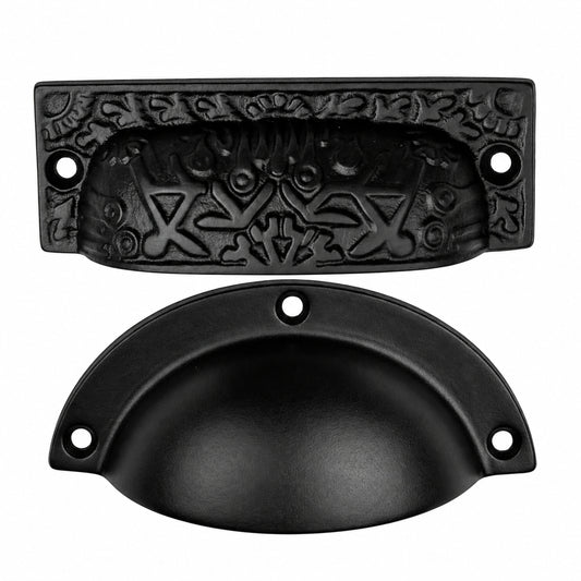 Black Antique Cast Iron Cup Pull Handle product image 1