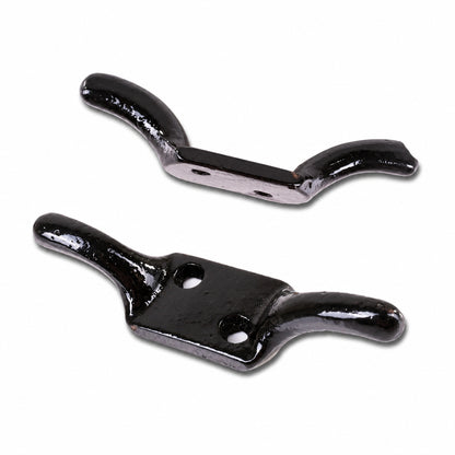Black Cast Iron Cleat Hooks 75mm Pack of 5 product image 1