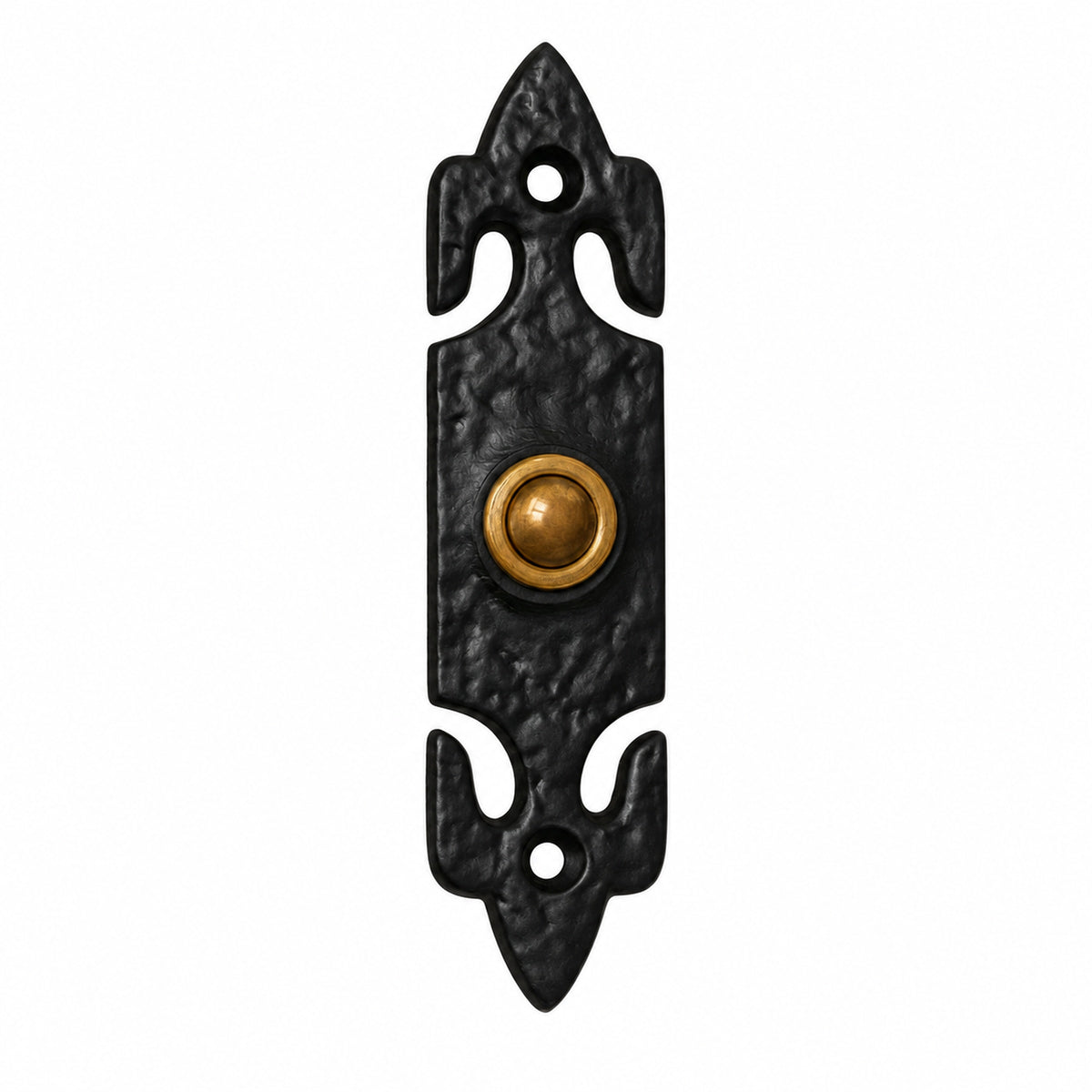 Black Antique Fleur de Lys Door Bell Push 120mm x 30mm product image 2