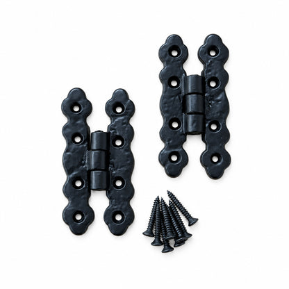 Black Antique Cast Iron Butterfly Cabinet Hinges Pair product image 2