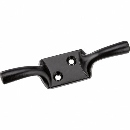 Black Cast Iron Cleat Hooks 75mm Pack of 5 product image 2