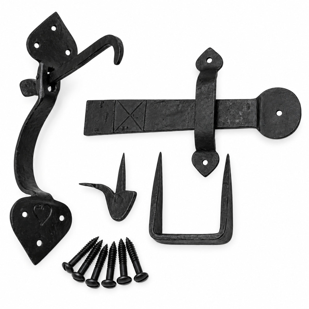 Hand Forged Gothic Thumb Latch Set Black Beeswax product image 2