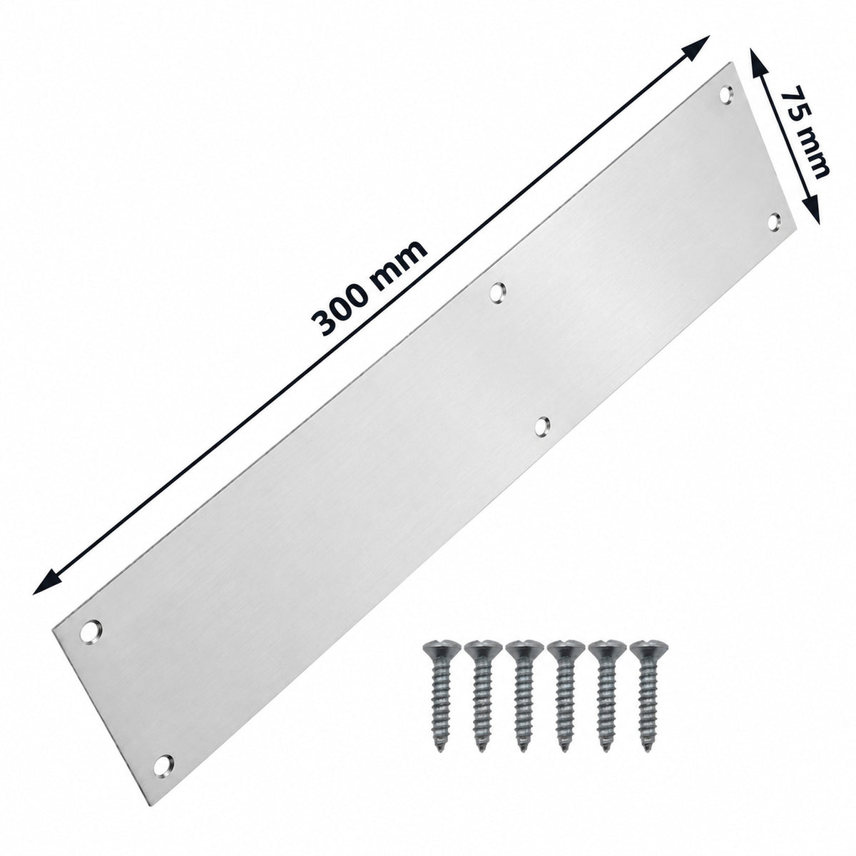 Satin Anodised Aluminium Finger Plate 300mm x 75mm product image 2