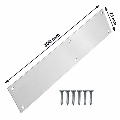 Satin Anodised Aluminium Finger Plate 300mm x 75mm product image 2