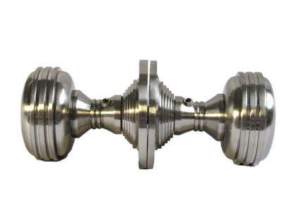 Boutons de porte cannelés à mortaise robustes - Satin 64 mm
