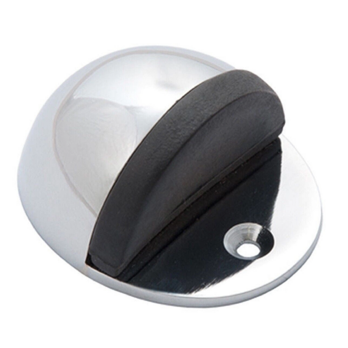 Oval Door Stop Polished Chrome Floor-Mounted Rubber Door Stop to Protect Walls