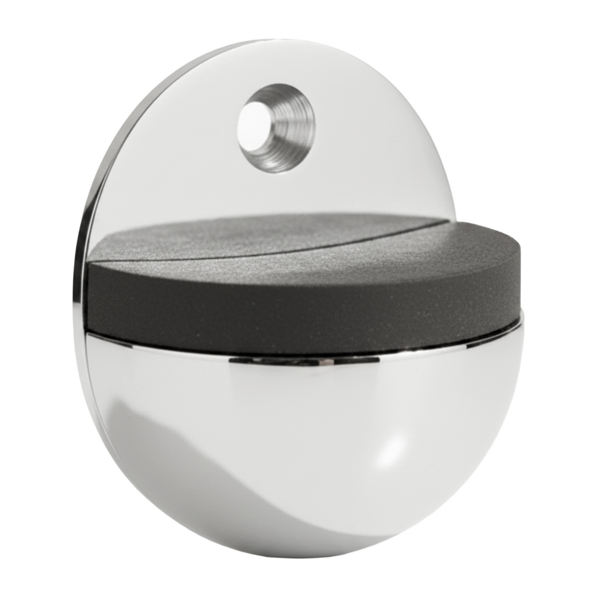 Oval Door Stop Polished Chrome Floor-Mounted Rubber Door Stop to Protect Walls