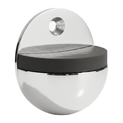 Oval Door Stop Polished Chrome Floor-Mounted Rubber Door Stop to Protect Walls