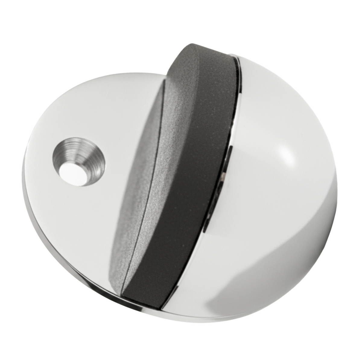 Oval Door Stop Polished Chrome Floor-Mounted Rubber Door Stop to Protect Walls