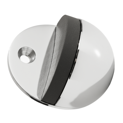 Oval Door Stop Polished Chrome Floor-Mounted Rubber Door Stop to Protect Walls