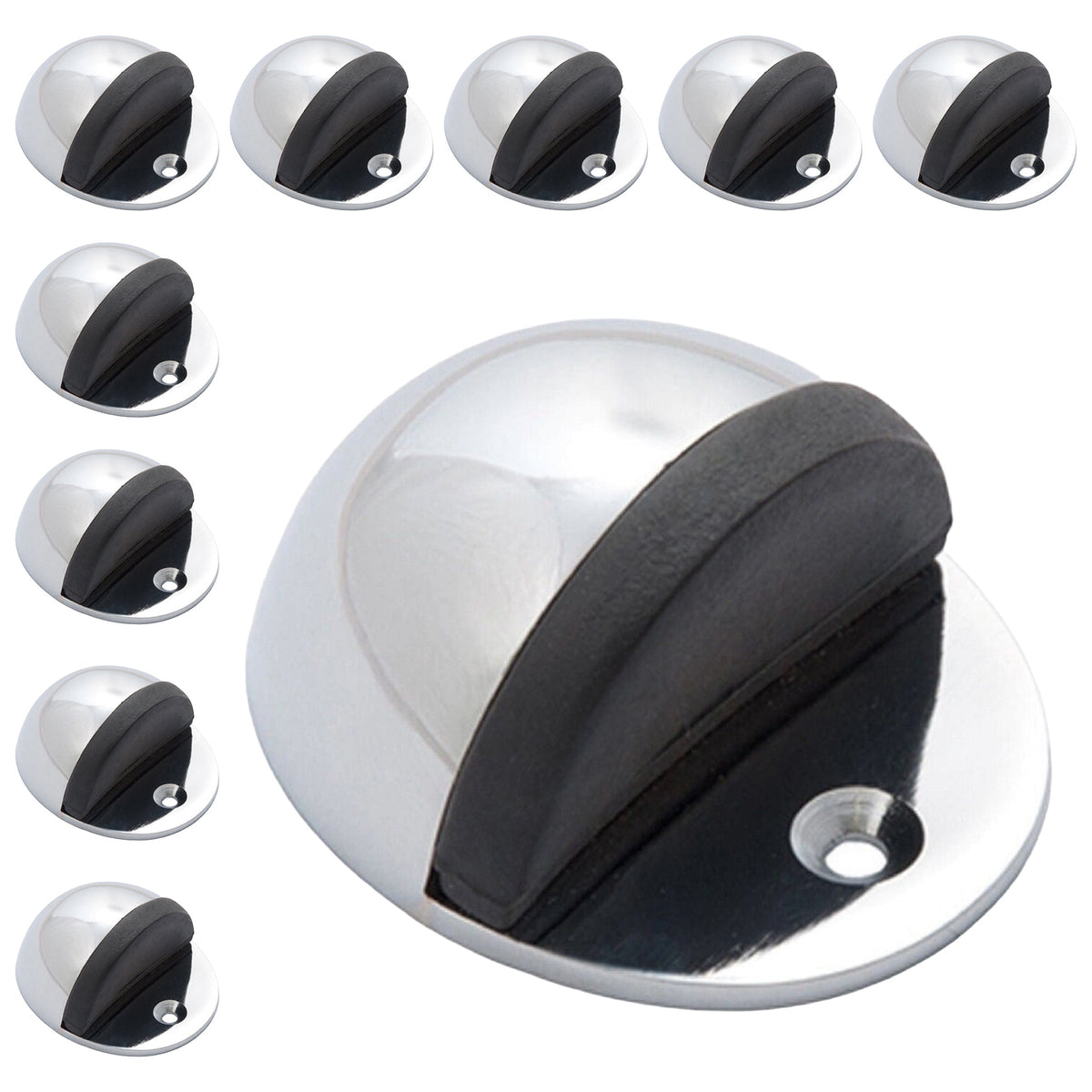 Marketplace JPG companion for Oval Door Stop Polished Chrome Floor-Mounted Rubber Door Stop to Protect Walls