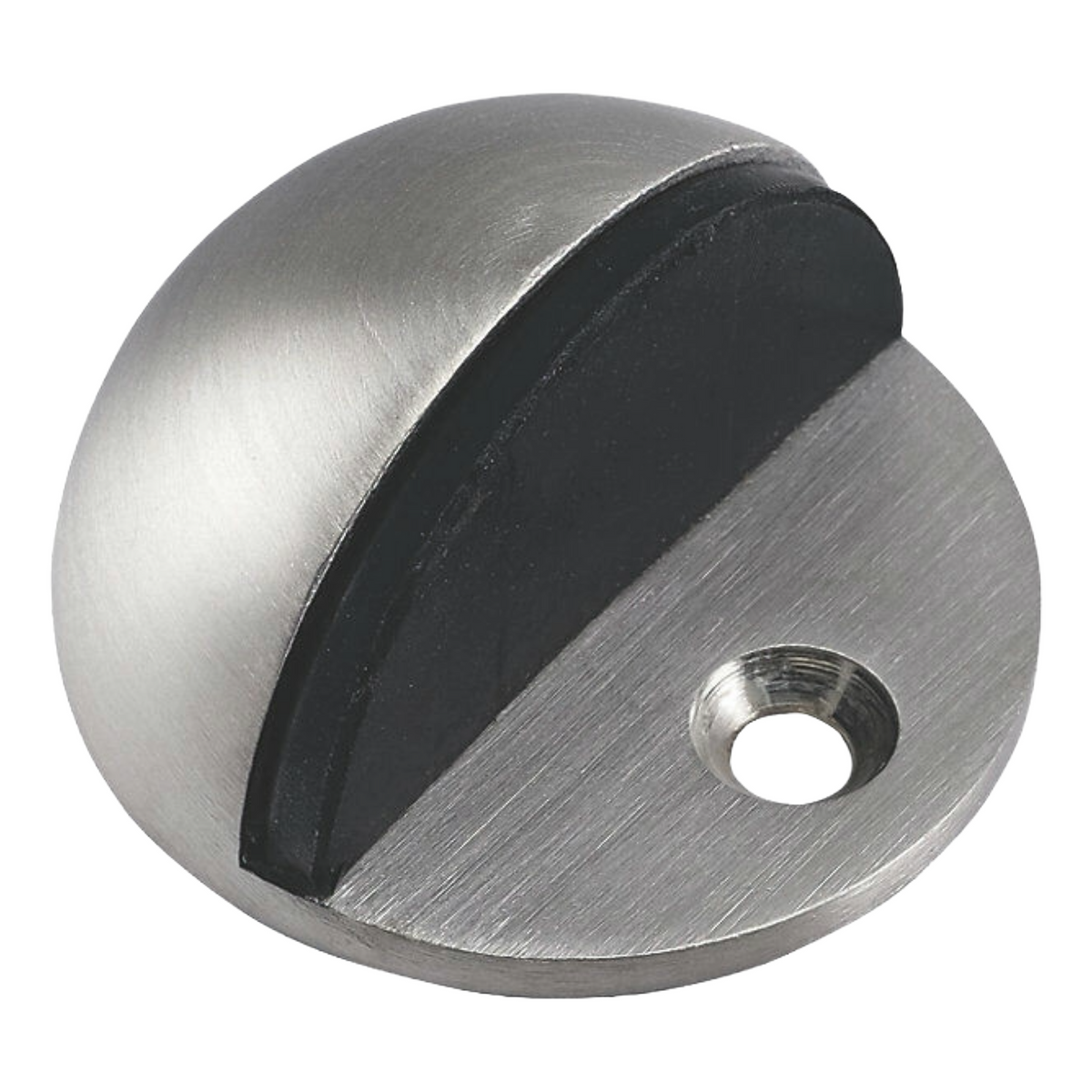 Oval Door Stop Satin Nickel Floor-Mounted Rubber Door Stop to Protect Walls