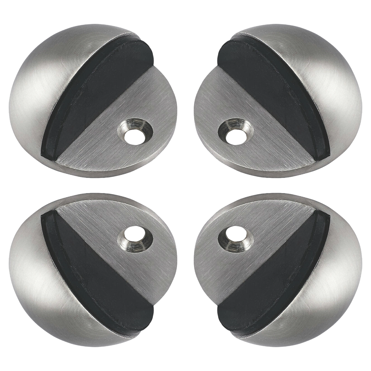 Oval Door Stop Satin Nickel Floor-Mounted Rubber Door Stop to Protect Walls