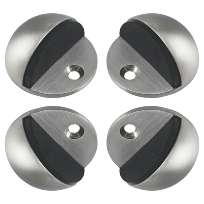 Oval Door Stop Satin Nickel Floor-Mounted Rubber Door Stop to Protect Walls