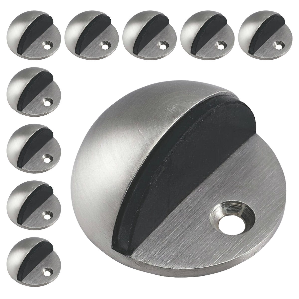 Marketplace JPG companion for Oval Door Stop Satin Nickel Floor-Mounted Rubber Door Stop to Protect Walls