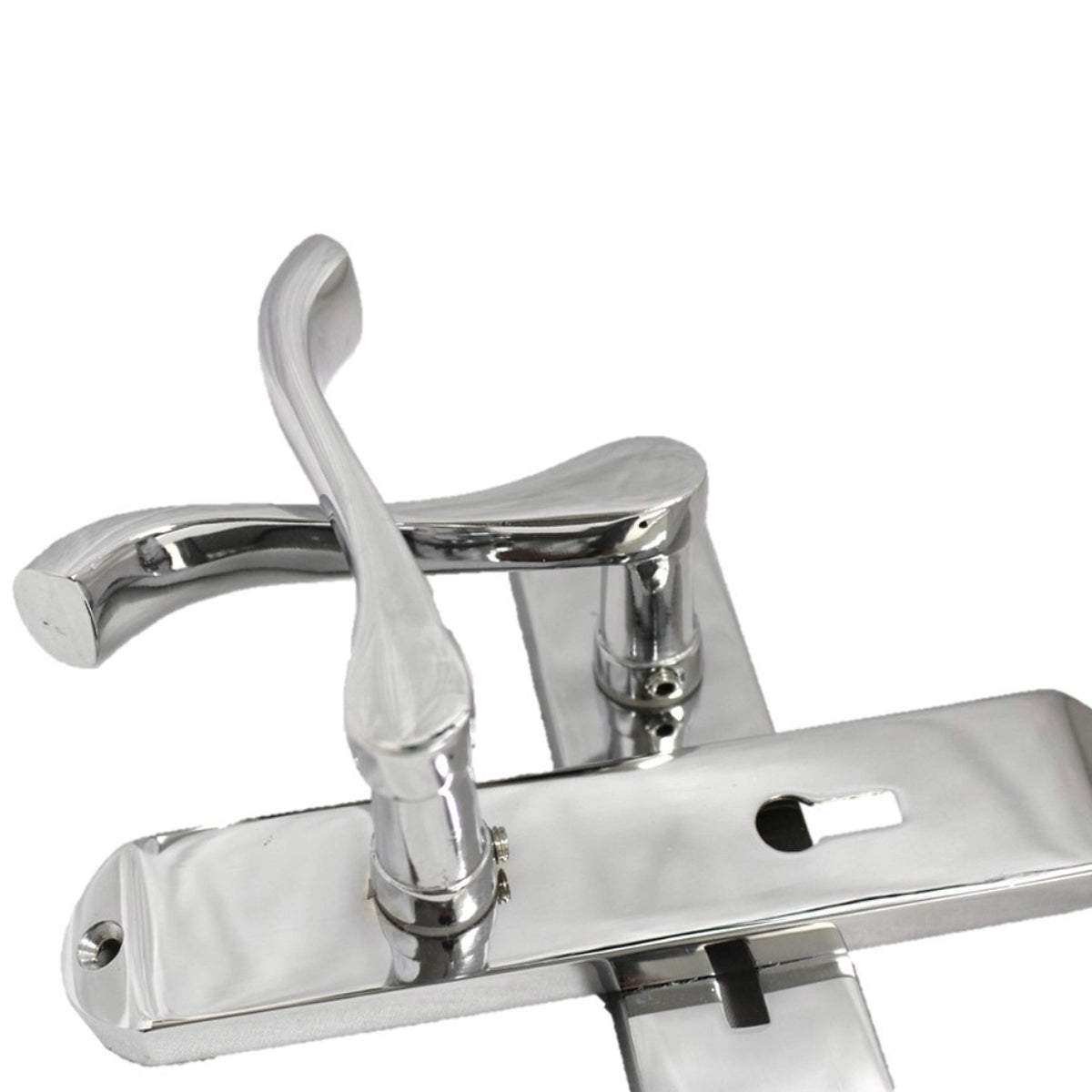 Marketplace JPG companion for Cadenza Door Handles on Backplate Chrome Scroll Lock Handle - 178mm X 38mm