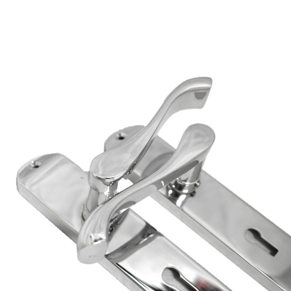 Marketplace JPG companion for Cadenza Door Handles on Backplate Chrome Scroll Lock Handle - 178mm X 38mm