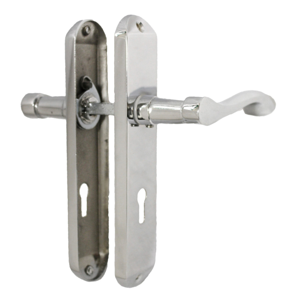 Marketplace JPG companion for Cadenza Door Handles on Backplate Chrome Scroll Lock Handle - 178mm X 38mm