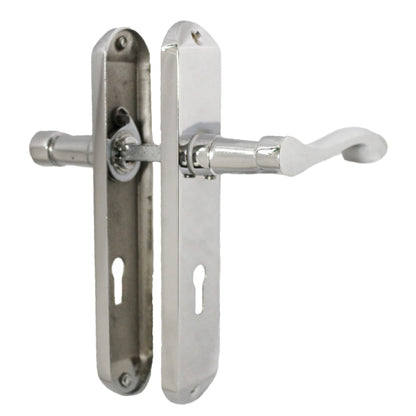 Marketplace JPG companion for Cadenza Door Handles on Backplate Chrome Scroll Lock Handle - 178mm X 38mm