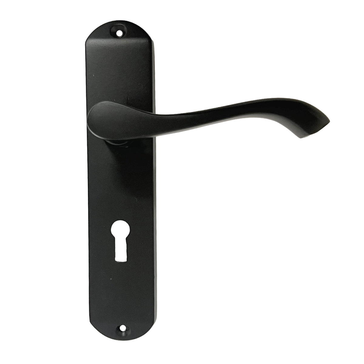 Marketplace JPG companion for Cadenza Door Handles on Backplate Matt Black Scroll Sash Lock Set