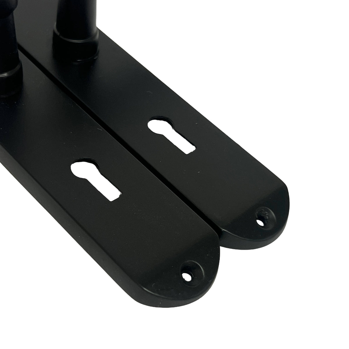 Marketplace JPG companion for Cadenza Door Handles on Backplate Matt Black Scroll Sash Lock Set