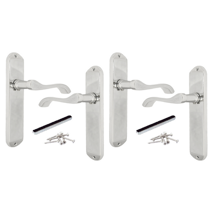 Poignées de porte Cadenza sur plaque arrière Poignée à loquet à volutes chromée