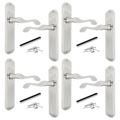 Marketplace JPG companion for Multipack Cadenza Door Handles on Backplate Chrome Scroll Latch Handle 1/2/4/6 Pairs - 178mm X 38mm