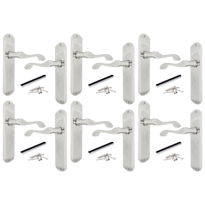 Poignées de porte Cadenza sur plaque arrière Poignée à loquet à volutes chromée