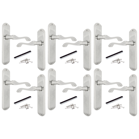 Poignées de porte Cadenza sur plaque arrière Poignée à loquet à volutes chromée