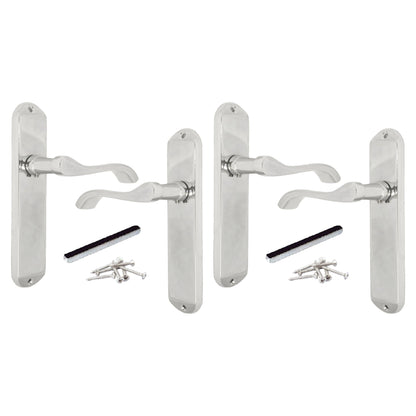 Marketplace JPG companion for Multipack Cadenza Door Handles on Backplate Chrome Scroll Latch Handle 1/2/4/6 Pairs - 178mm X 38mm