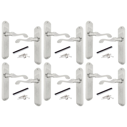 Marketplace JPG companion for Multipack Cadenza Door Handles on Backplate Chrome Scroll Latch Handle 1/2/4/6 Pairs - 178mm X 38mm