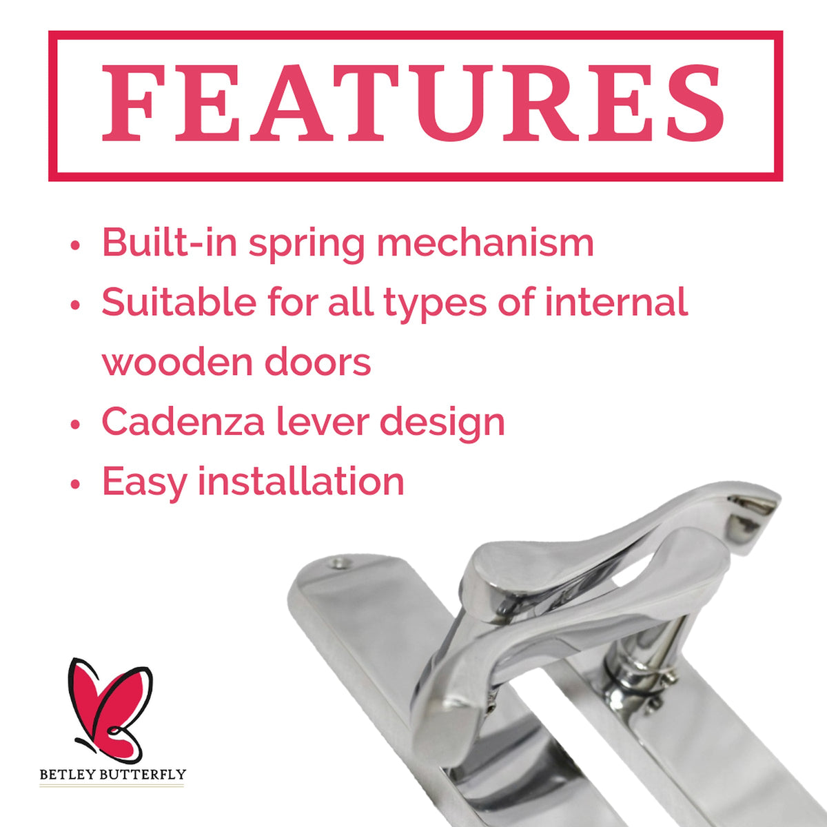 Marketplace JPG companion for Multipack Cadenza Door Handles on Backplate Chrome Scroll Latch Handle 1/2/4/6 Pairs - 178mm X 38mm