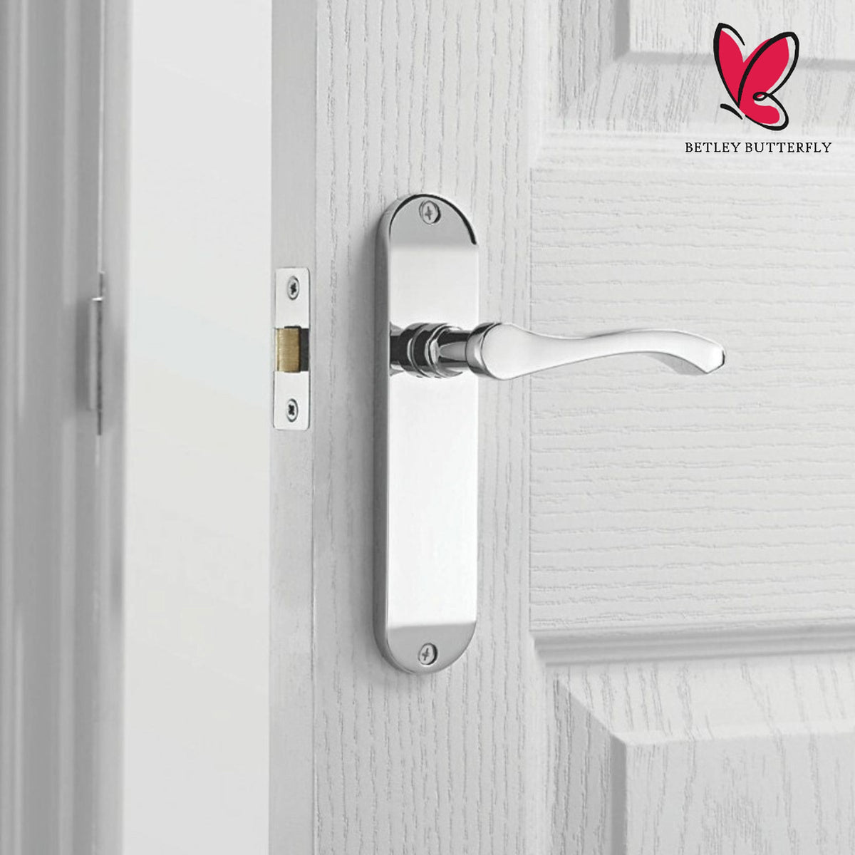 Marketplace JPG companion for Multipack Cadenza Door Handles on Backplate Chrome Scroll Latch Handle 1/2/4/6 Pairs - 178mm X 38mm