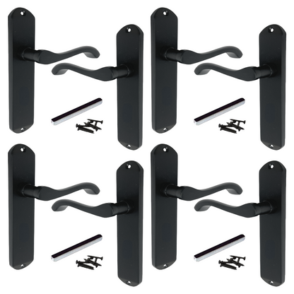 Poignées de porte Cadenza sur plaque arrière Poignée à loquet à volutes chromée