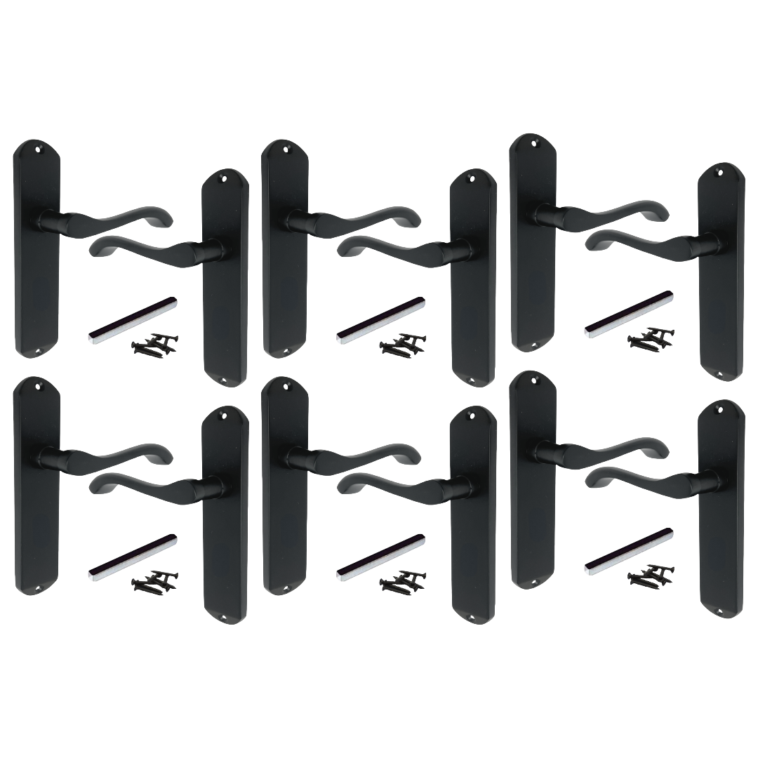 Poignées de porte Cadenza sur plaque arrière Poignée à loquet à volutes chromée