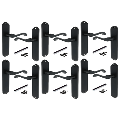 Poignées de porte Cadenza sur plaque arrière Poignée à loquet à volutes chromée