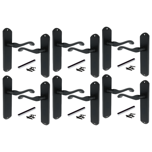 Poignées de porte Cadenza sur plaque arrière Poignée à loquet à volutes chromée