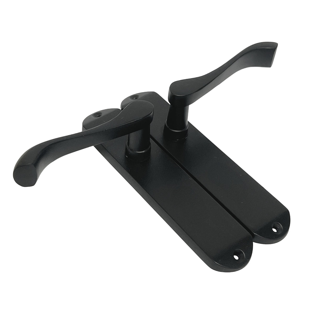 Marketplace JPG companion for Cadenza Door Handles on Backplate Matt Black Scroll Tubular Latch Set