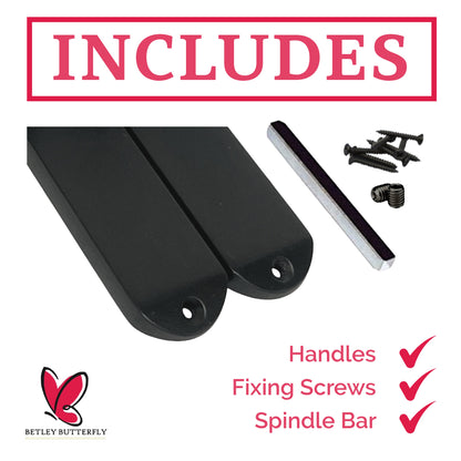 Marketplace JPG companion for Multipack Cadenza Door Handles on Backplate Matt Black Scroll Latch Handle 1/2/4/6 Pairs - 178mm X 38mm