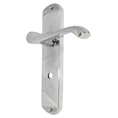 Marketplace JPG companion for Cadenza Door Handles on Backplate Chrome Scroll Bathroom Lock Handle - 178mm X 38mm