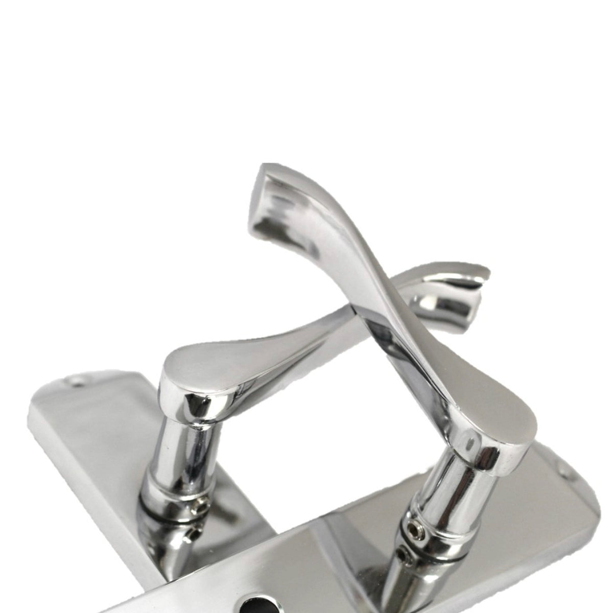 Marketplace JPG companion for Cadenza Door Handles on Backplate Chrome Scroll Bathroom Lock Handle - 178mm X 38mm