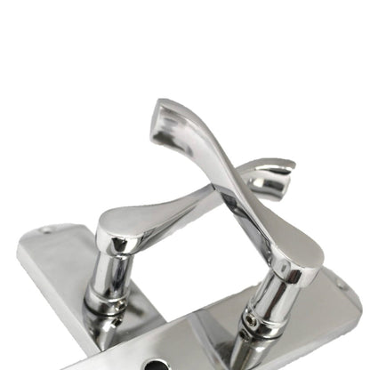 Marketplace JPG companion for Cadenza Door Handles on Backplate Chrome Scroll Bathroom Lock Handle - 178mm X 38mm
