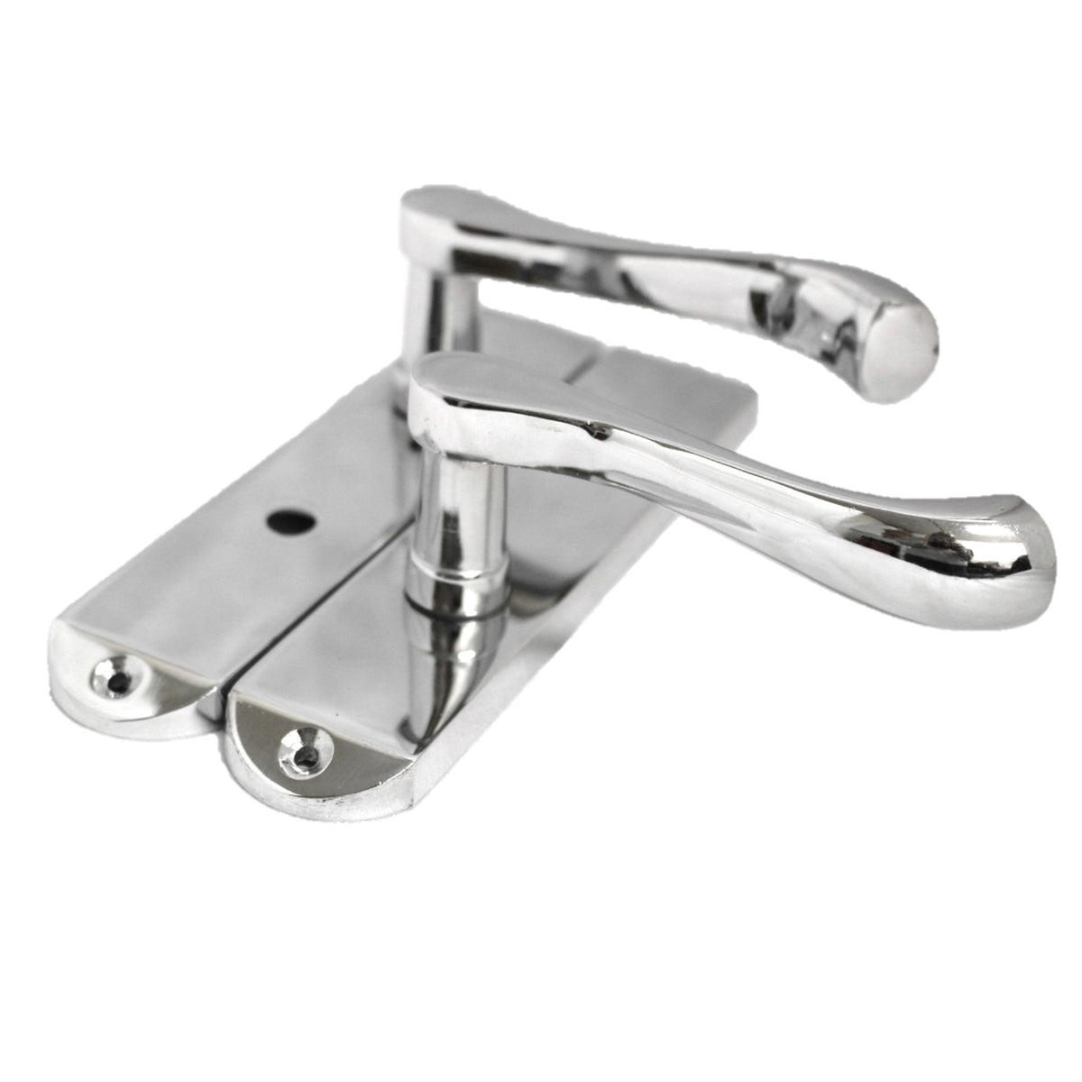 Marketplace JPG companion for Cadenza Door Handles on Backplate Chrome Scroll Bathroom Lock Handle - 178mm X 38mm